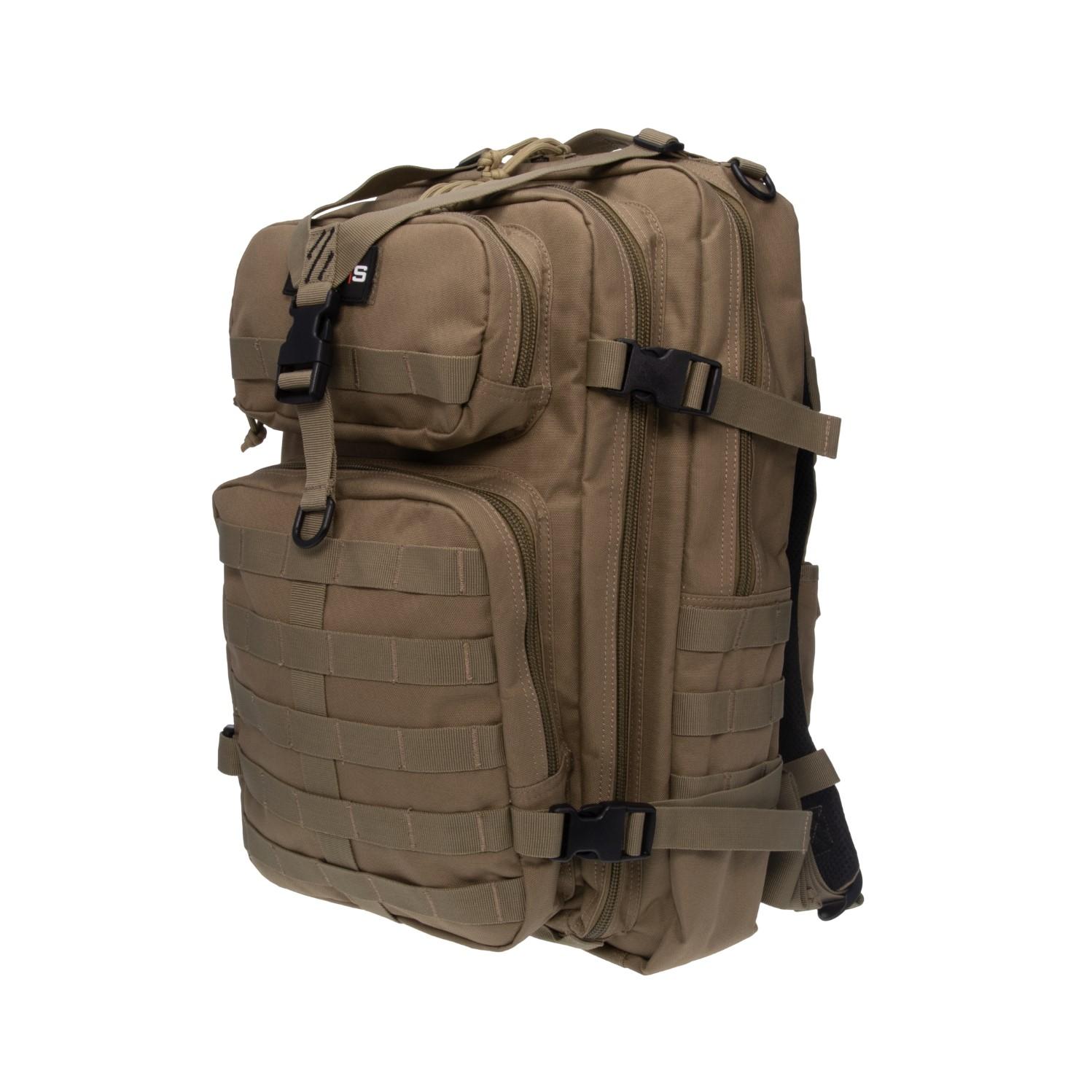GPS T1712BPT Tactical Bugout Backpack Tan 600D Polyester - View 2
