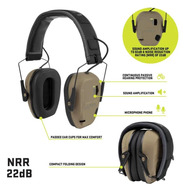 Allen 4145 ULTRX Bionic Electronic Earmuff FDE Hearing Protection - View 2