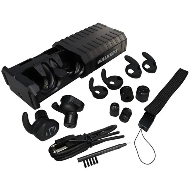 Walker's GWP-RSTR-BT Bluetooth 5.0 Wireless Earbuds Black Sweatproof - View 2