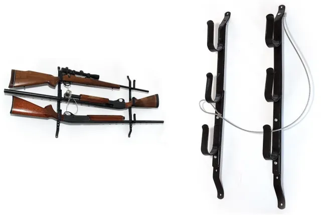 Allen Company 18520 Three Gun Rack Black Steel Holds 3 Firearms Adjustable - View 2