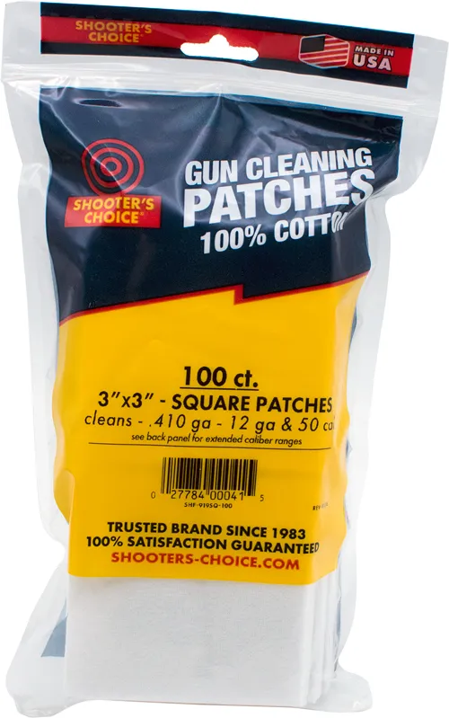 Otis Technology Shooters Choice 3" Square Cotton Cleaning Patches 100 Pack - View 2
