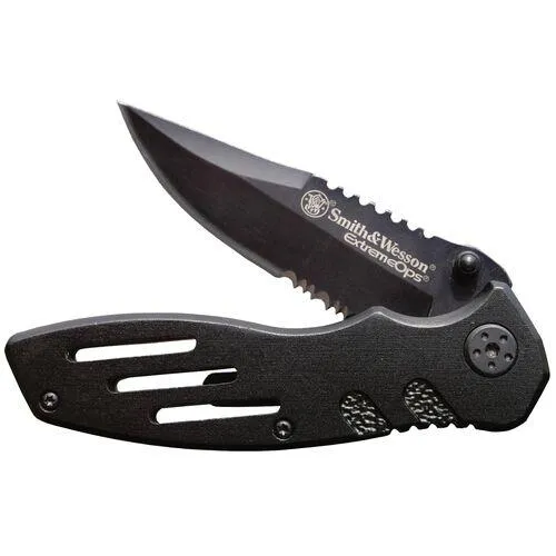 Smith & Wesson Extreme Ops Liner Lock Folding Knife 3 1/10 Blade Black - View 2