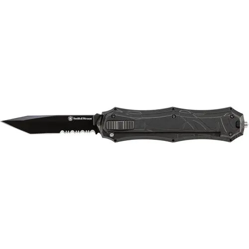 Smith & Wesson SWOTF9TBS OTF Assist Tanto Serrated Knife 3.6" Blade - View 2