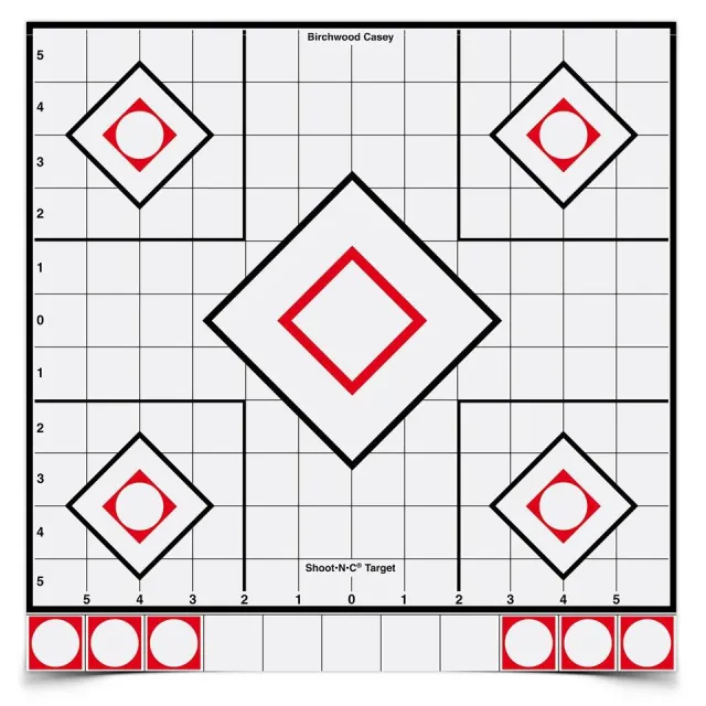 Birchwood Casey Shoot-N-C 12" White/Black Sight-In Target Self-Adhesive Indoor/Outdoor 5 Pack - View 2