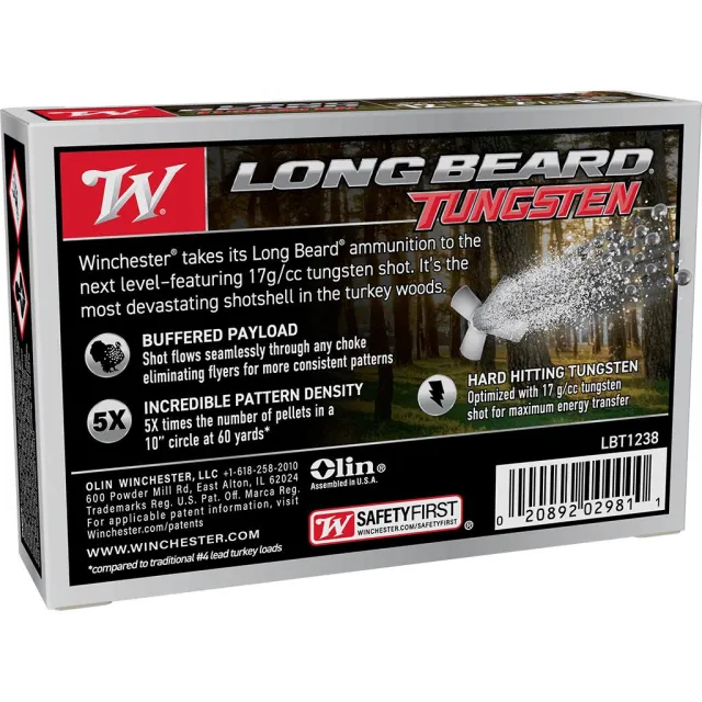 Winchester Ammo LBT1238 12 Gauge Long Beard 12Ga 3" 2-1/4 oz TS17 #8 5/Bx - View 2