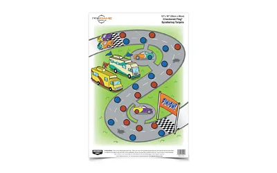 Birchwood Casey Pregame 12"x18" Checkered Flag Paper Target Reactive Zones Indoor/Outdoor 8 Pack 35574 - View 2