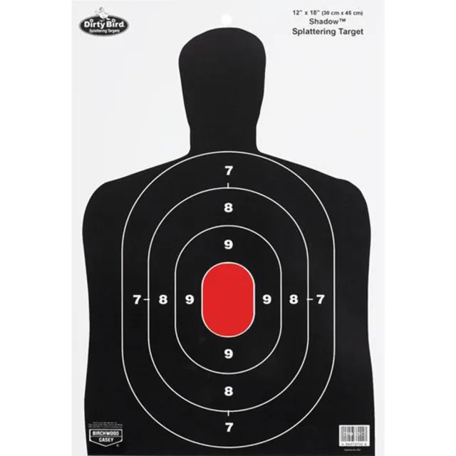 Birchwood Casey Dirty Bird BC-27 Silhouette Tagboard Hanging Pistol 12" x 18" Black/White 8 Per Pkg - View 2