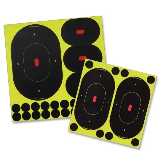 Birchwood Casey 34905 Shoot-N-C Self-Adhesive Paper Handgun Black/Yellow Silhouette Includes Pasters 5 Pack - View 2