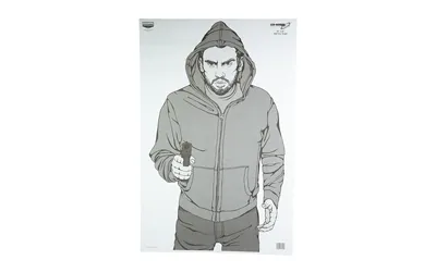 Birchwood Casey 37016 EZE-Scorer Bad Guy Silhouette Paper Target 23" x 35" 100 Per Pkg - View 2