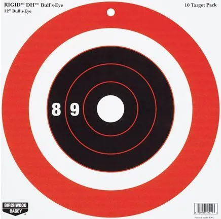 Birchwood Casey 37211 Rigid Bullseye Tagboard 12 In Black/Orange 10 Pack - View 2