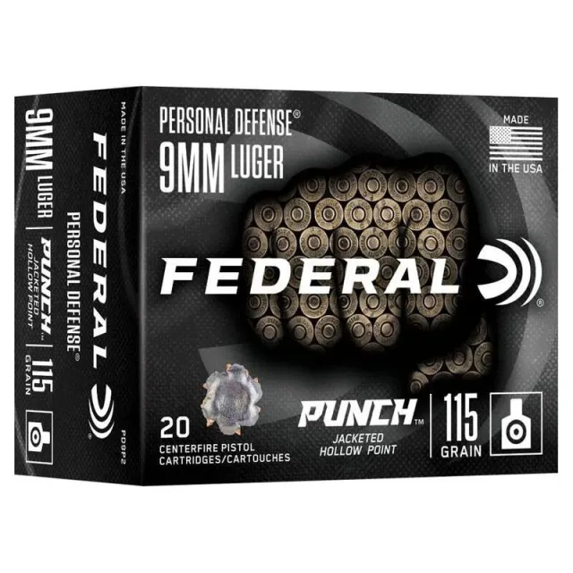 Federal 9MM LUGER 115GR PUNCH JHP 20 PD9P2 - View 2