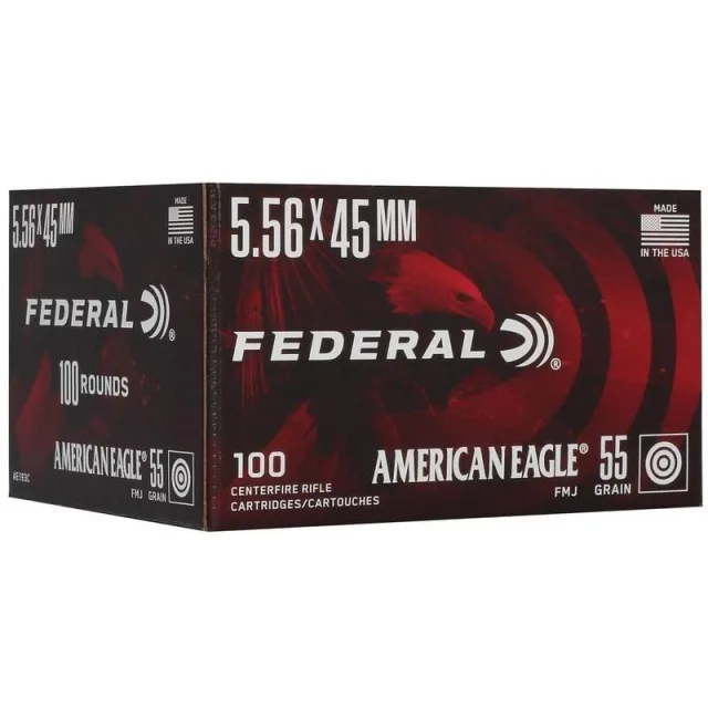 Federal AE193C 5.56x45mm 55gr FMJ 100 Rounds 3165 fps - View 2