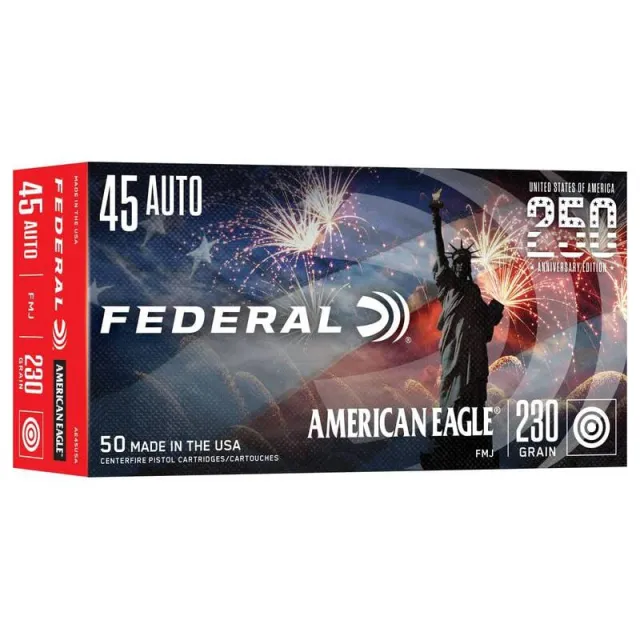Federal American Eagle 45 AUTO 230GR FMJ AE45USA 50 Rounds - View 2