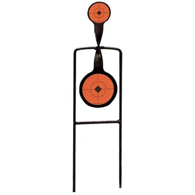 Birchwood Casey 46221 World of Targets Sharpshooter Spinner Rimfire Pistol/Rifle AR500 Steel Black/Orange Bullseye Illustration Impact Enhancement Motion - View 2