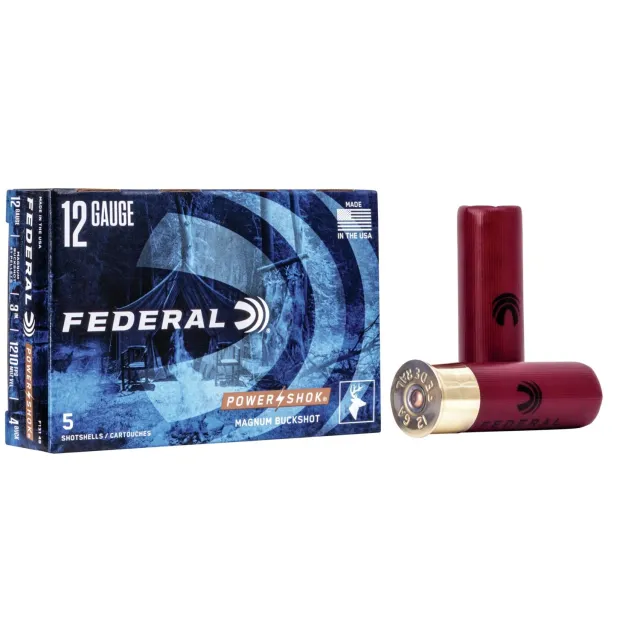 Federal F1314B 12 Gauge 3 in 41 Pellets 4 Buckshot 5 Rounds Box - View 2