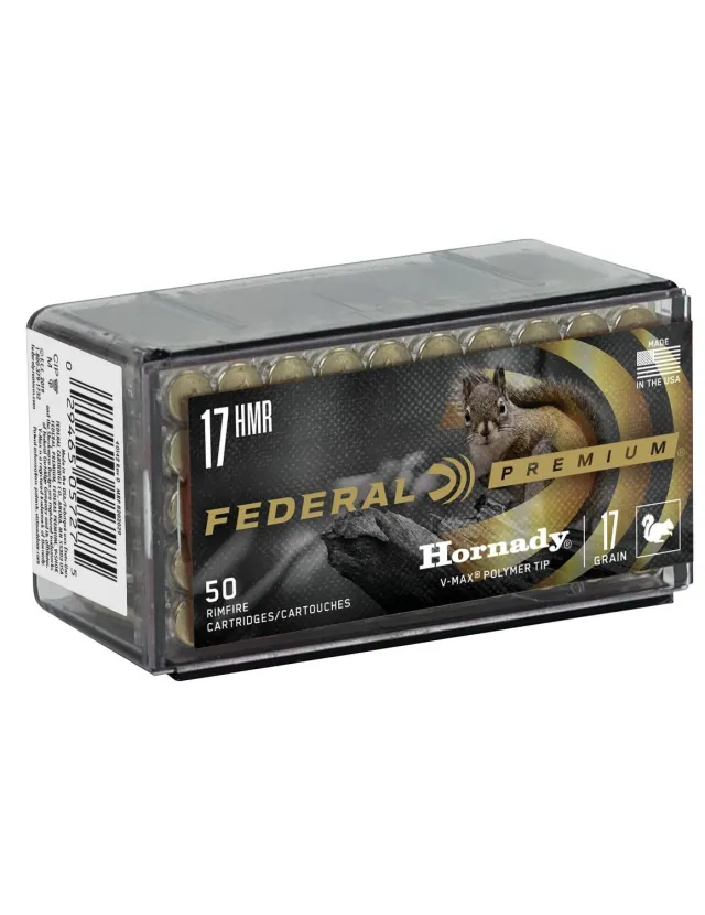 Federal P771 Premium Varmint & Predator 17 HMR 17 gr 2530 fps Hornady V-Max (VMX) 50 Bx/60 Cs - View 2