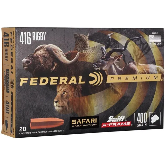 Federal Premium P416SA 416 Rigby 400gr Swift A-Frame 20 Rounds - View 2