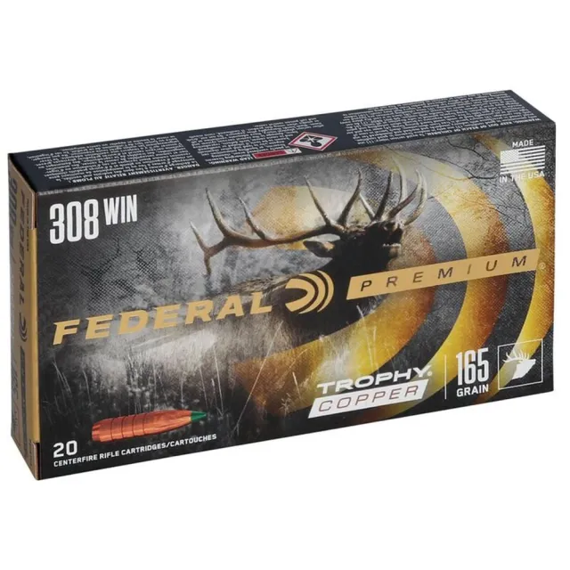 Federal 308 Win 165gr Trophy Copper Ammo 20rd P308TC2 - View 2