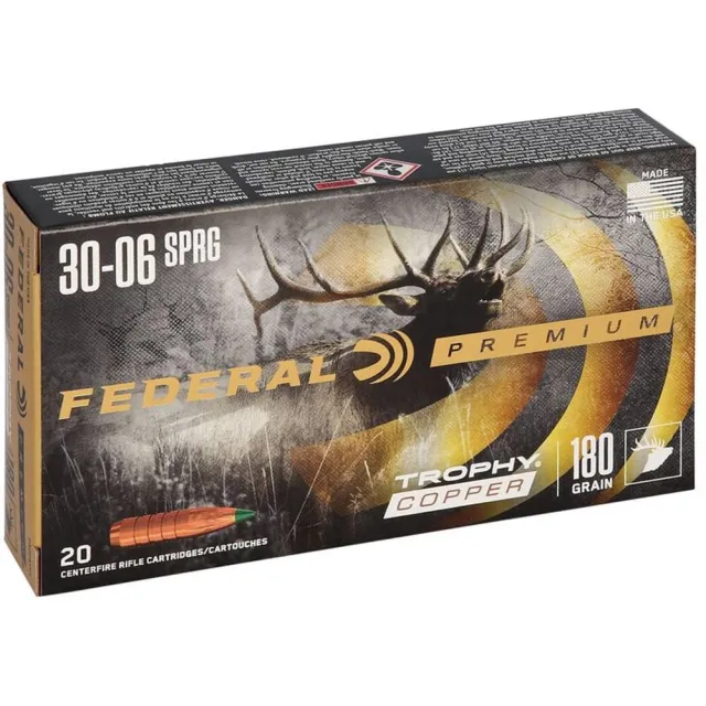 Federal P3006TC1 30-06 Springfield 180 Grain Trophy Copper 20 Rounds - View 2