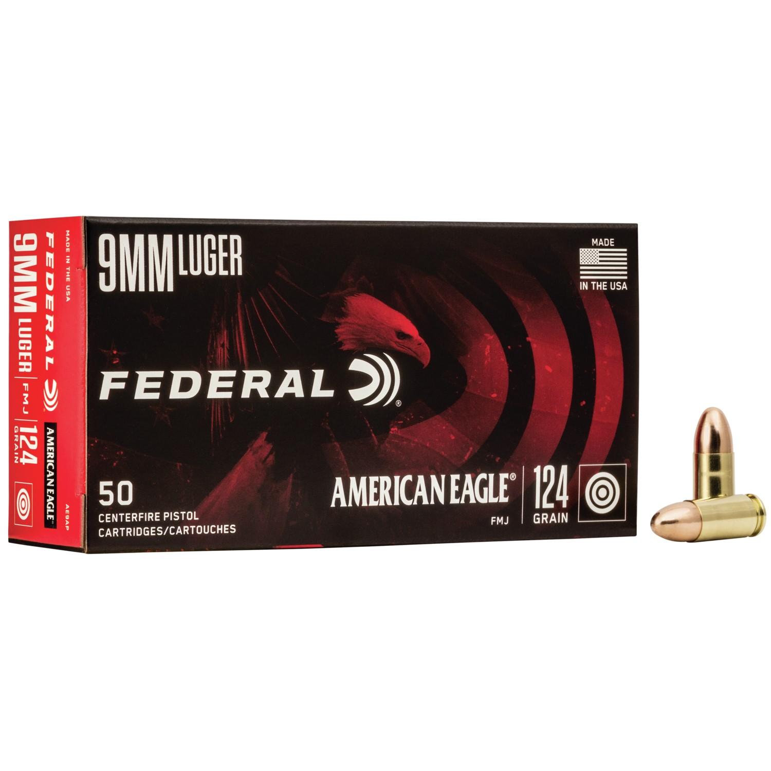 Federal Premium Ammunition AE9AP 9mm Luger 124 Grain FMJ 50 Rounds - View 2