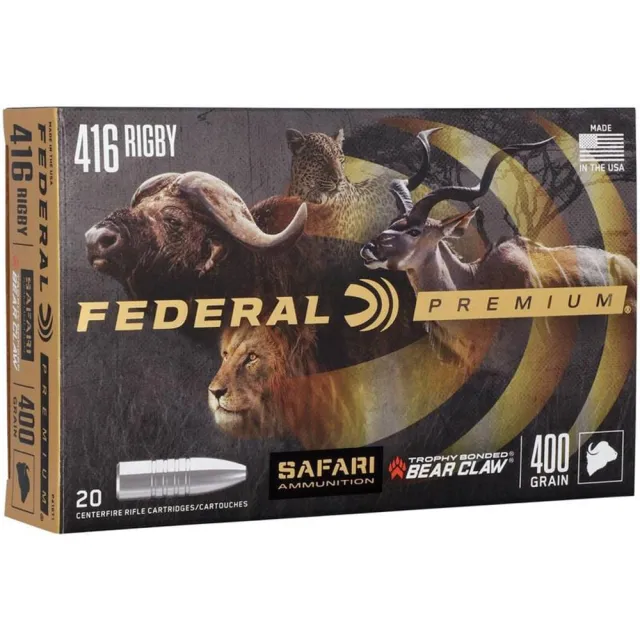 Federal P416T1 416 Rigby 400 Grain Trophy Bonded Bear Claw 20 Rounds - View 2