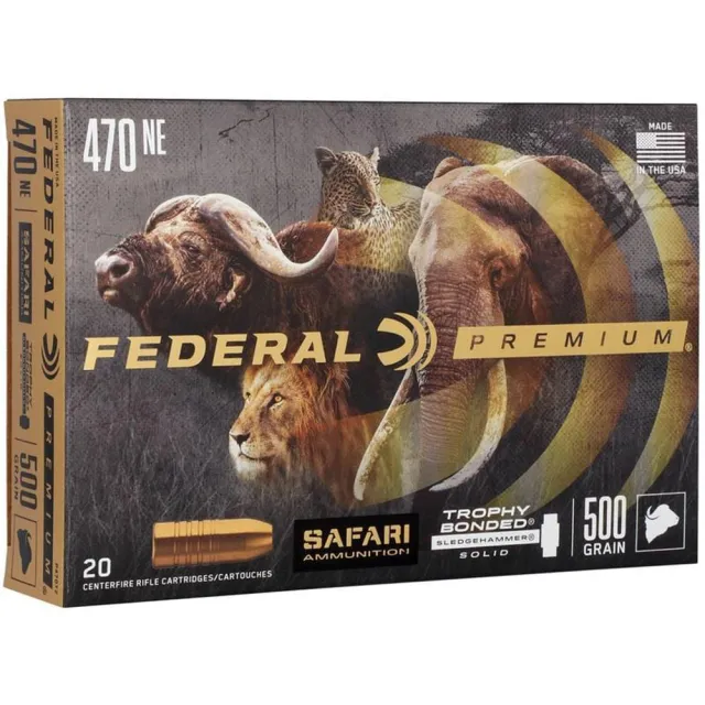 Federal P470T2 470 Nitro Express 500 Grain Trophy Bonded Solid 20 Rounds - View 2