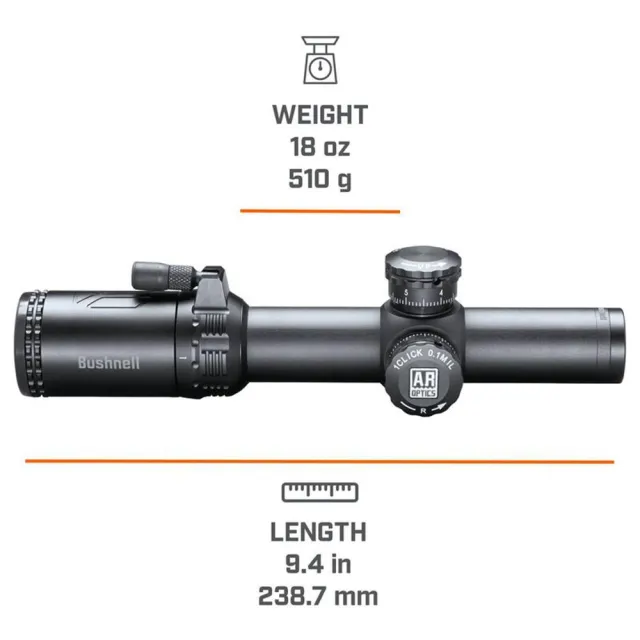 Bushnell AR71424I AR Optics Matte Black 1-4x24mm 30mm Tube Illuminated BTR-2 Reticle - View 2