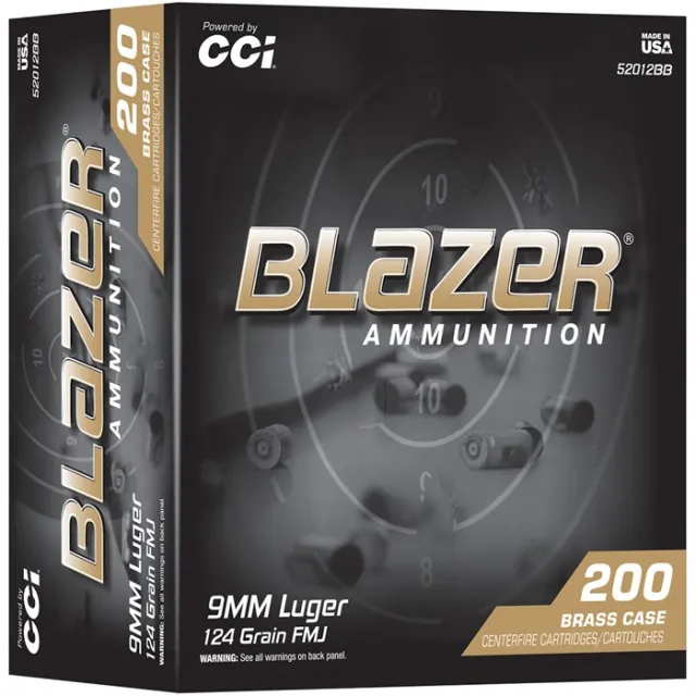CCI 9mm Luger 124gr FMJ Blazer Brass Ammo 200 Rounds - View 2