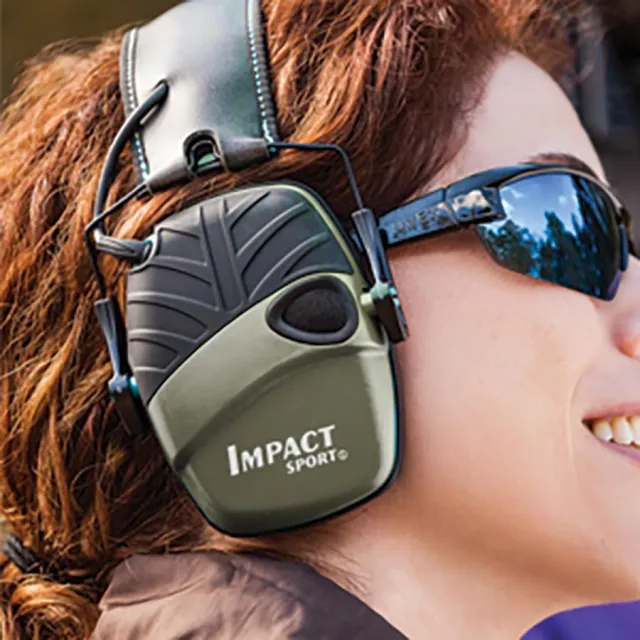 Howard Leight R-01526 Impact Sport Electronic Earmuffs NRR 22 O.D. Green - View 2