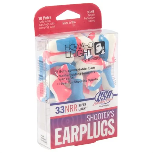 Howard Leight Super Leight Ear Plugs Foam Red/White/Blue 10 Pr 33dB - View 2