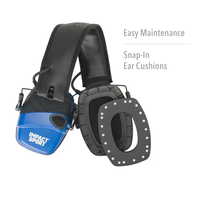 Howard Leight R-02529 Impact Sport Electronic Earmuffs NRR22 Foldable Blue - View 2