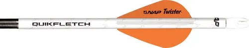 NAP Quikfletch Twister 2 Inch 6 Pack White Orange - View 2
