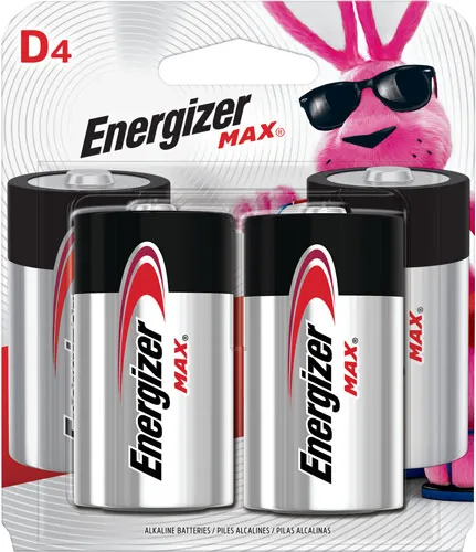 Energizer D Max Alkaline Batteries 4 Pack 1.5V E95BP4 - View 2