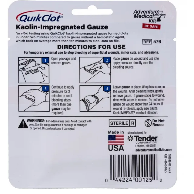 Adventure Medical Kits 50200025 QuikClot Stop Bleeding White Clotting Gauze - View 2