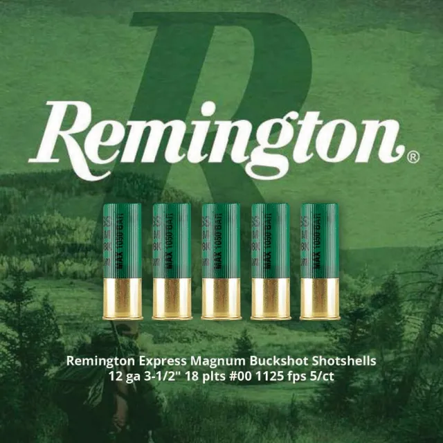 Remington Express Magnum Buckshot 12 Gauge 3.5" #00 1125 FPS 5 Rounds - View 2