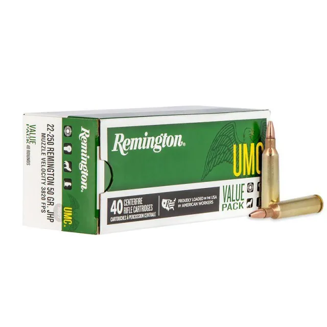 Remington UMC 22-250 Rem 45 Grain JHP Ammo 40 Rounds 23769 - View 2
