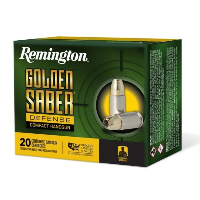 Remington Ammunition 27619 Golden Saber Defense 45 ACP 230 gr Brass Jacket Hollow Point (BJHP) 20 Rounds - View 2