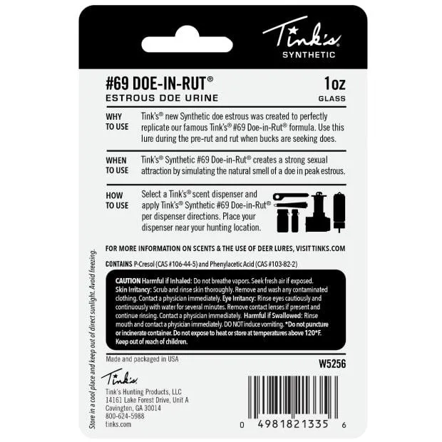 Tink's W5256 Synthetic Doe-In-Rut Scent 1oz Glass Bottle Rain Resistant - View 2