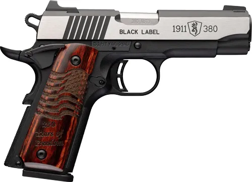 Browning 051123492 1911-380 Medallion Pro 250 380 ACP 3.63" Blackened Stainless Semi-Auto Pistol - View 2