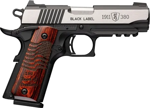 Browning 051125492 1911-380 Medallion Pro 250 380 ACP 3.63" Blackened Stainless Semi-Auto Pistol - View 2
