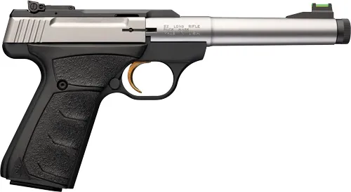 Browning 051616490 Buck Mark Camper SR 22 LR 5.9" Matte Stainless/ Black Frame Semi-Auto Pistol - View 2