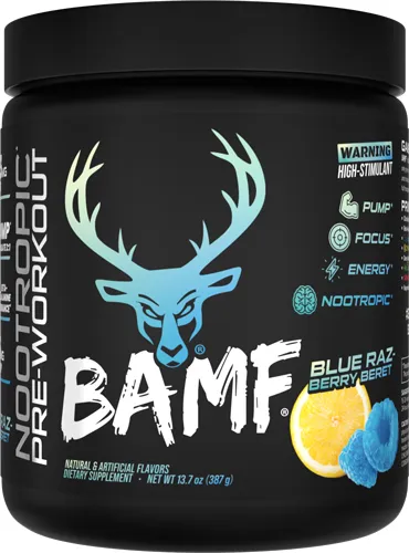 Bucked Up BAMF Pre-Workout Blue Raz-Berry Beret Stimulant Formula - View 2