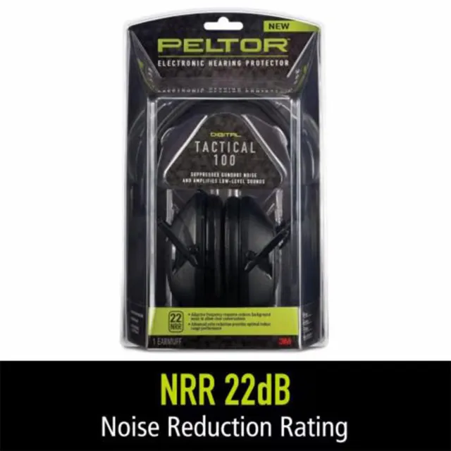 3M/Peltor Tactical Sport Electronic Earmuff Foam Black NRR 22 TAC100-OTH - View 2