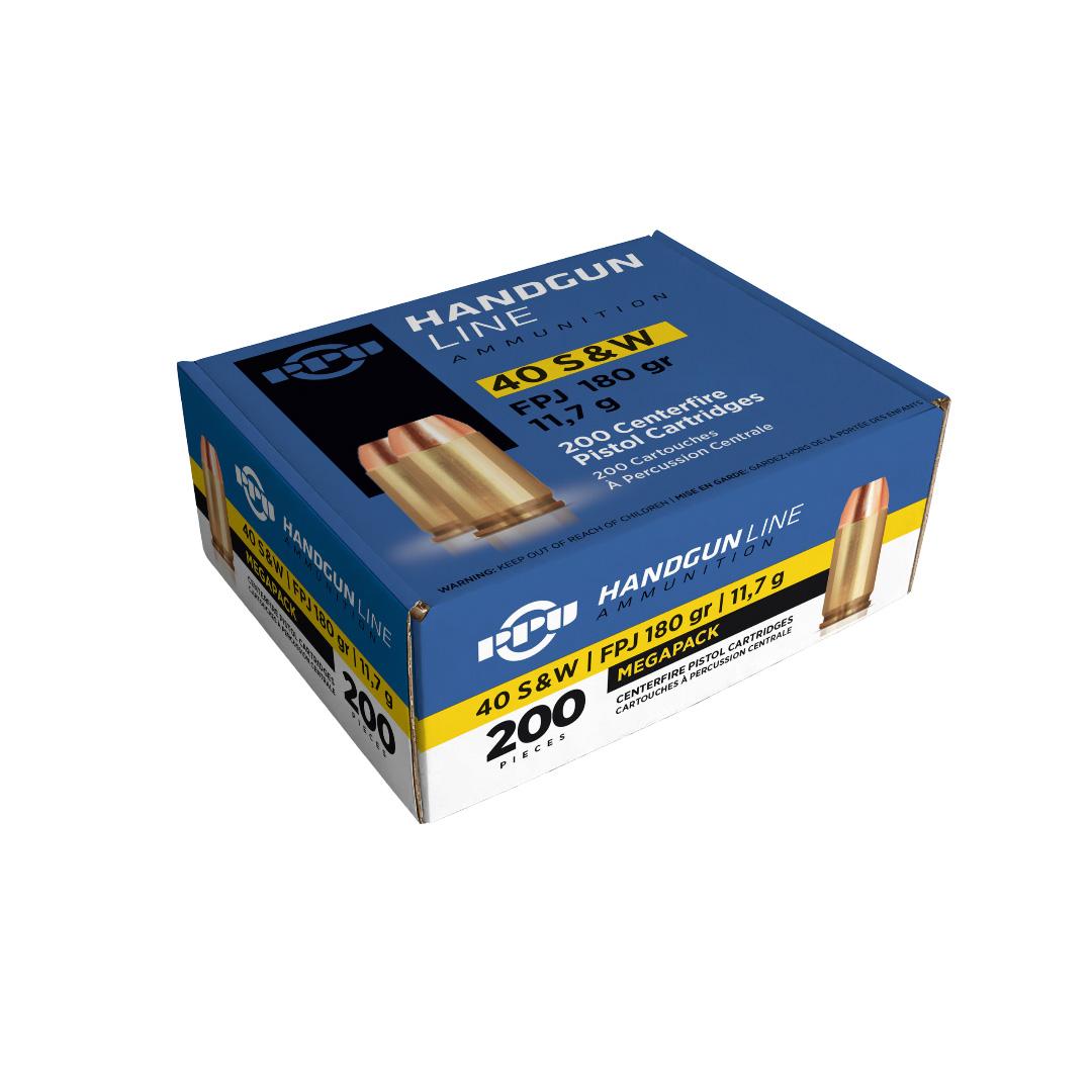 PPU MEGAPACK 40 S&W 180GR Full Metal Jacket 200RD 3-Box - View 2