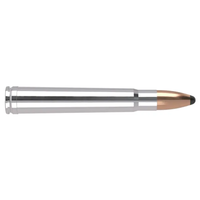 Nosler Safari 375 H&H Magnum 300gr Partition Nickel-Plated Brass Ammo, 20 Rounds - High Performance, Dangerous Game - View 2