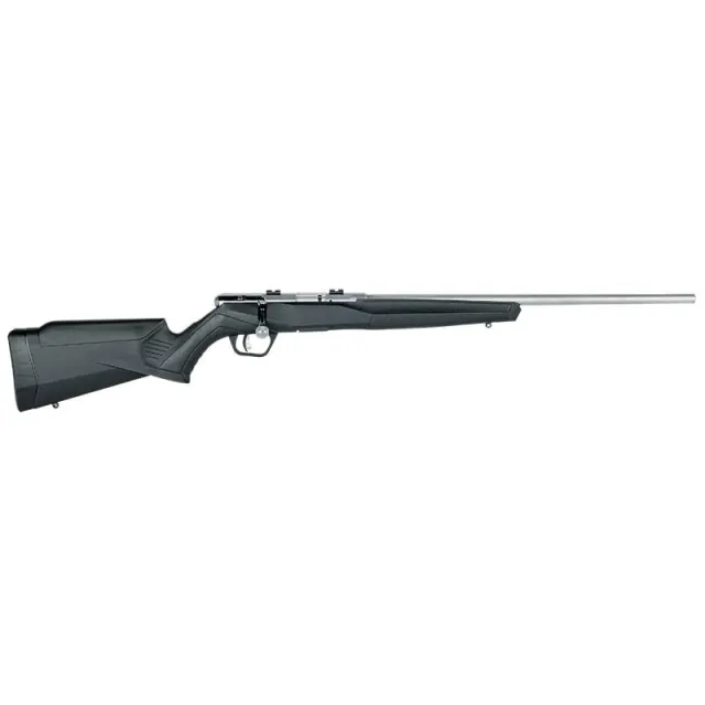 Savage Arms 70802 B17 FVSS Bolt Action 17 HMR Caliber, 10+1 Capacity, 21" Heavy Barrel, Matte Stainless Metal Finish, Black Synthetic Stock Right Hand (Full Size) - View 2