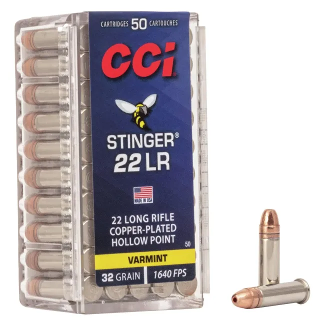 CCI 0050 Stinger 22LR 32 Grain Copper Plated Hollow Point 50 Rounds - View 2