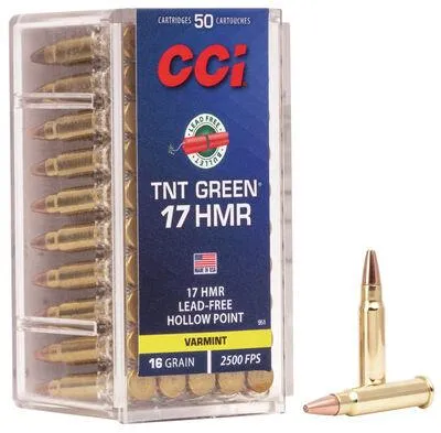 CCI Ammunition .17 HMR 16gr Speer TNT Green HP Rimfire Ammo - 50 Rounds - View 2
