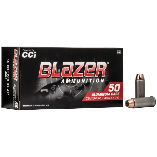 CCI 3584 Blazer Handgun 45 Colt (LC) 200 gr Jacketed Hollow Point (JHP) 50 Per Box/ 20 Cs - View 2