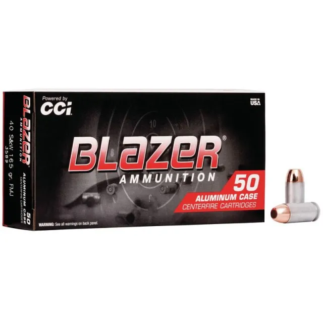 CCI 3589 Blazer Handgun 40 S&W 165 gr Total Metal Jacket (TMJ) 50 Per Box/ 20 Cs - View 2